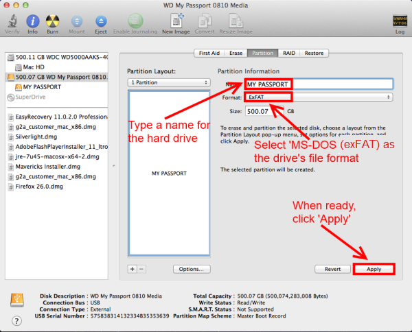 Format hard disk for both mac and windows